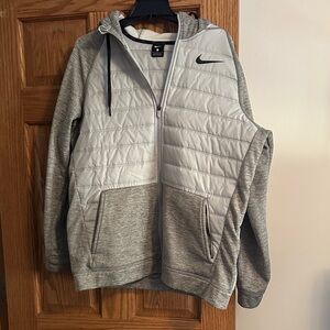 Nike Light Gray Quilted Hoodie